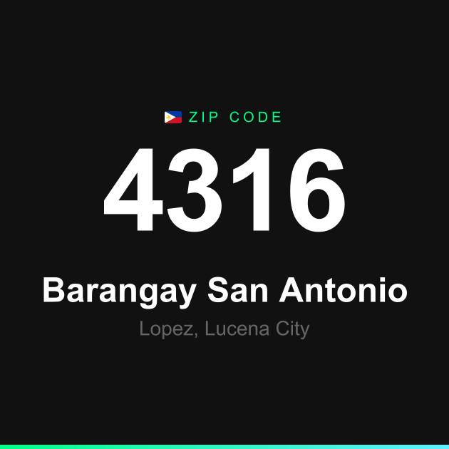 Shareable ZIP code 4316 card for Barangay San Antonio