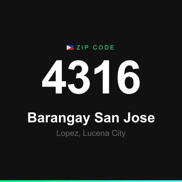 Shareable ZIP code 4316 card for Barangay San Jose