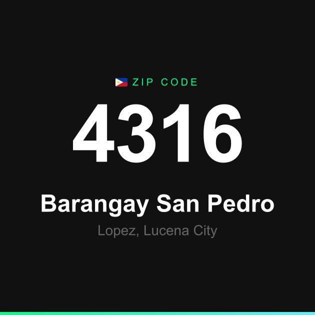 Shareable ZIP code 4316 card for Barangay San Pedro