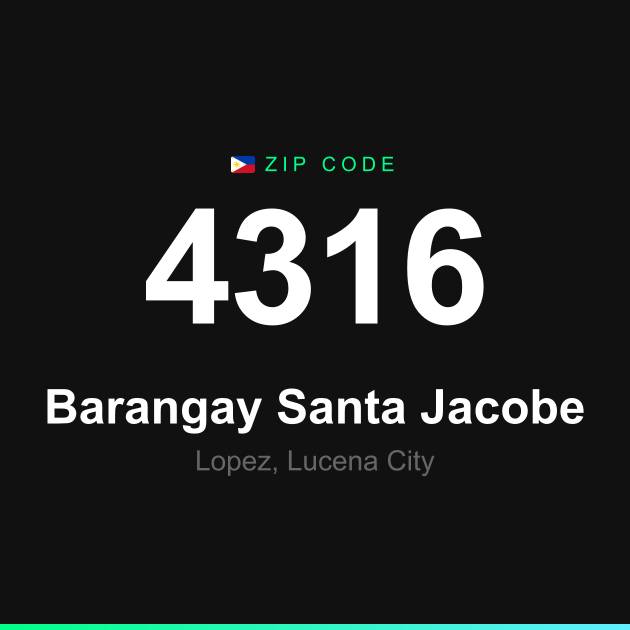 Shareable ZIP code 4316 card for Barangay Santa Jacobe
