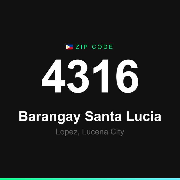 Shareable ZIP code 4316 card for Barangay Santa Lucia