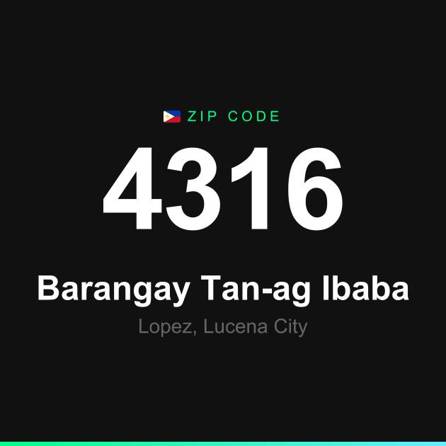 Shareable ZIP code 4316 card for Barangay Tan-ag Ibaba