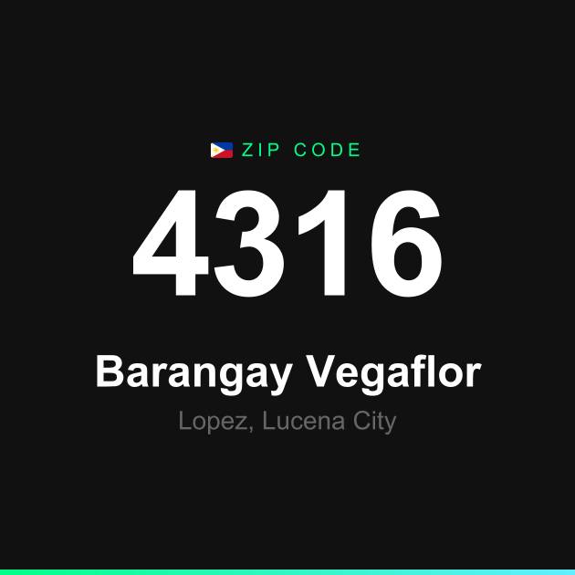 Shareable ZIP code 4316 card for Barangay Vegaflor