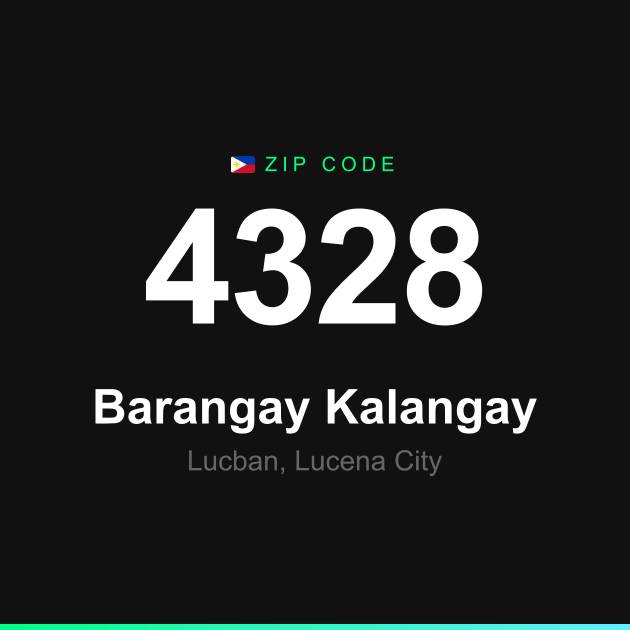 Shareable ZIP code 4328 card for Barangay Kalangay