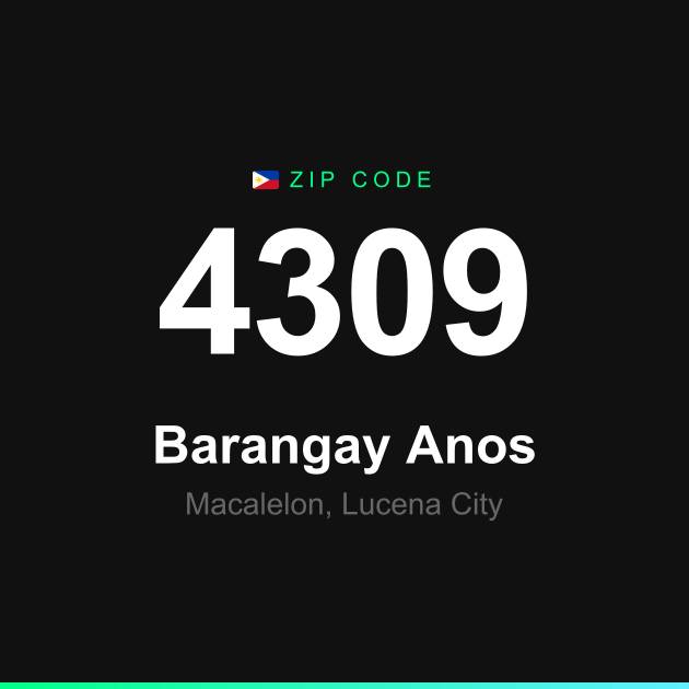 Shareable ZIP code 4309 card for Barangay Anos