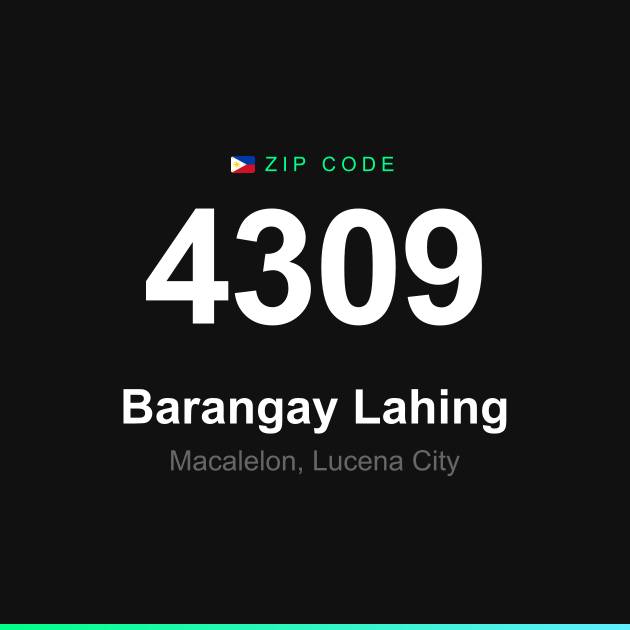 Shareable ZIP code 4309 card for Barangay Lahing