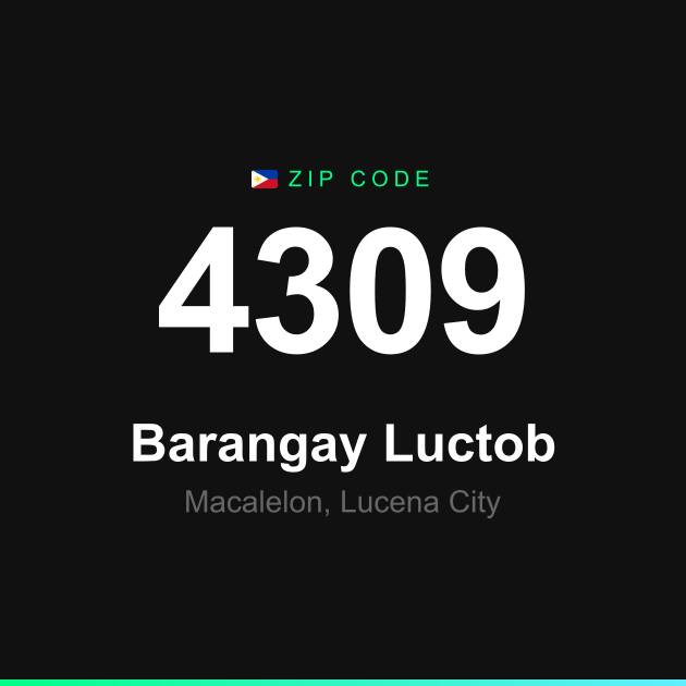Shareable ZIP code 4309 card for Barangay Luctob