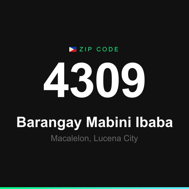 Shareable ZIP code 4309 card for Barangay Mabini Ibaba
