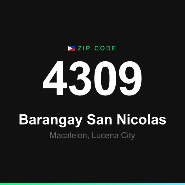 Shareable ZIP code 4309 card for Barangay San Nicolas