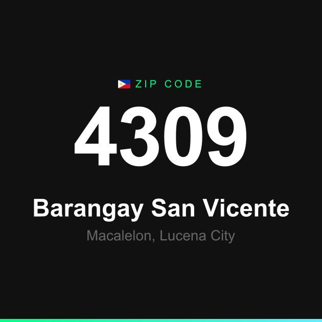 Shareable ZIP code 4309 card for Barangay San Vicente