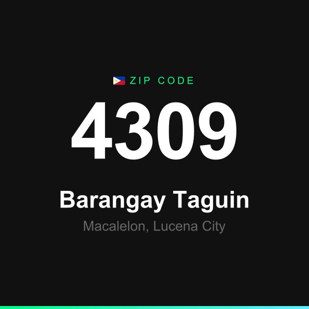 Shareable ZIP code 4309 card for Barangay Taguin