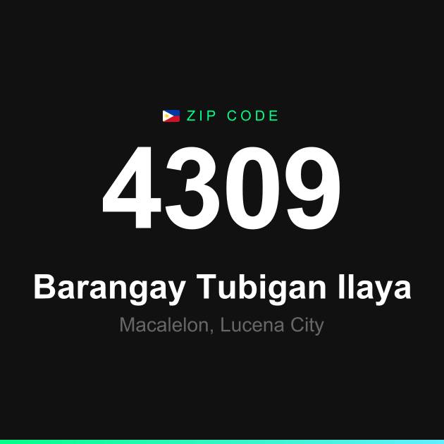 Shareable ZIP code 4309 card for Barangay Tubigan Ilaya