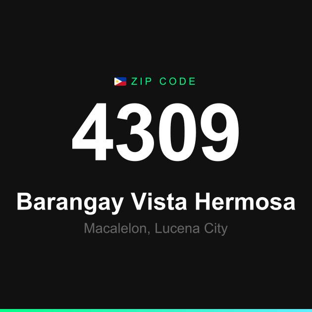 Shareable ZIP code 4309 card for Barangay Vista Hermosa