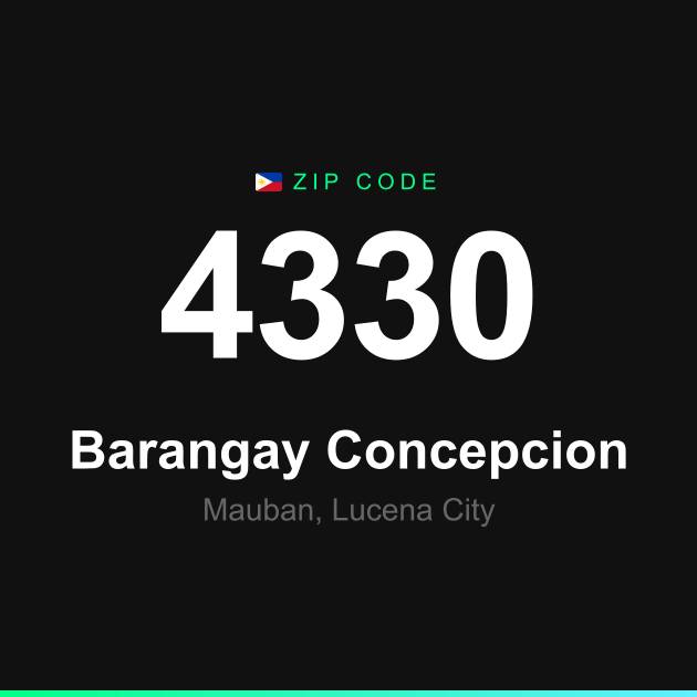 Shareable ZIP code 4330 card for Barangay Concepcion