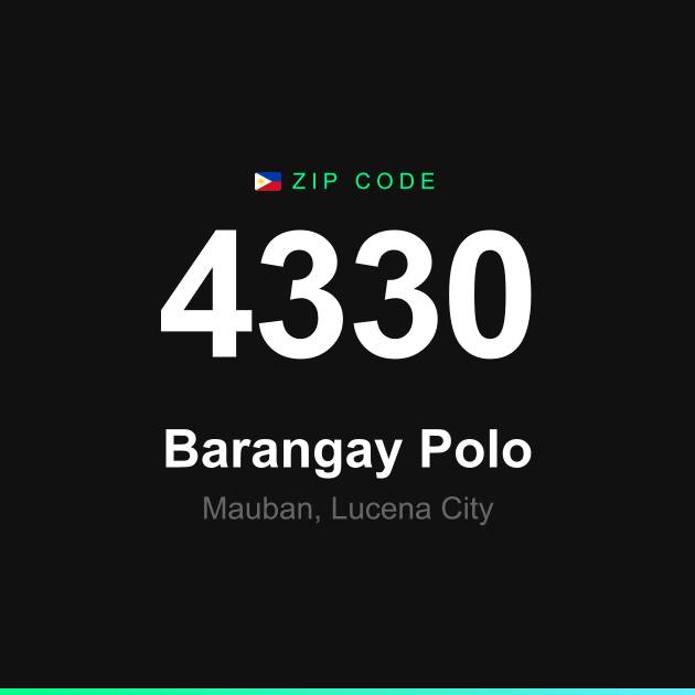 Shareable ZIP code 4330 card for Barangay Polo