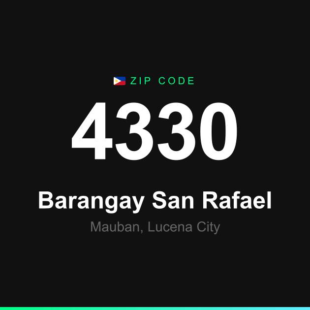 Shareable ZIP code 4330 card for Barangay San Rafael