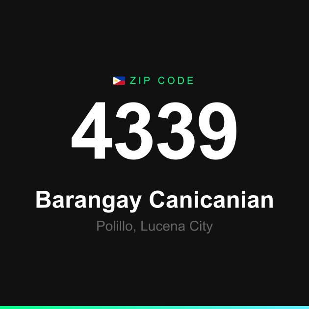 Shareable ZIP code 4339 card for Barangay Canicanian
