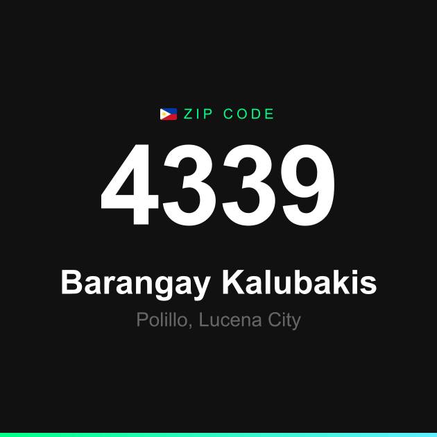 Shareable ZIP code 4339 card for Barangay Kalubakis