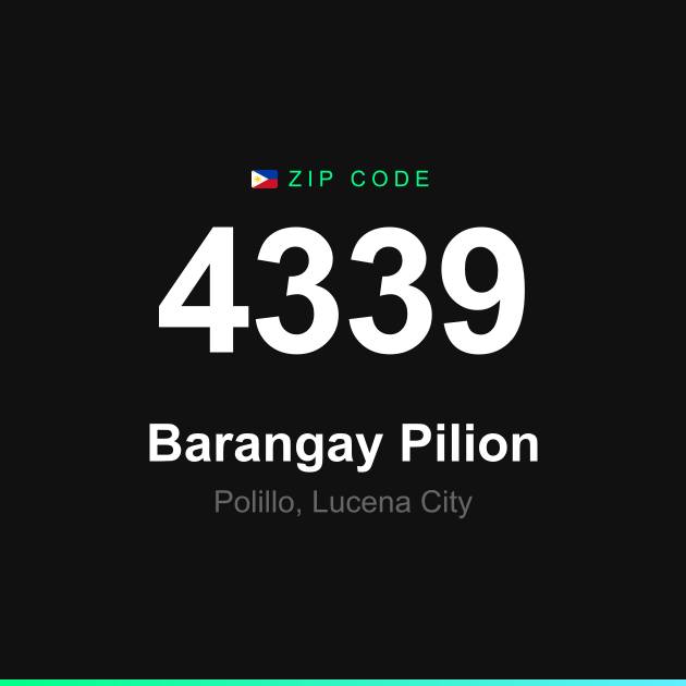 Shareable ZIP code 4339 card for Barangay Pilion