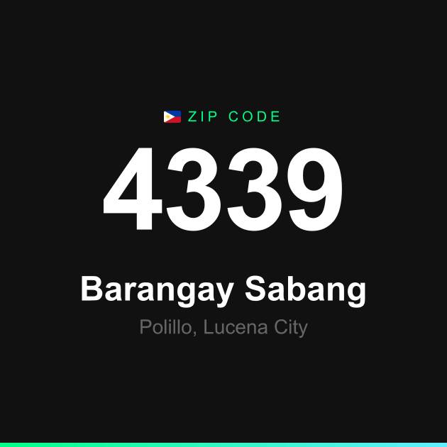 Shareable ZIP code 4339 card for Barangay Sabang