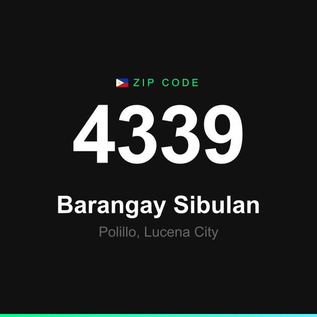 Shareable ZIP code 4339 card for Barangay Sibulan