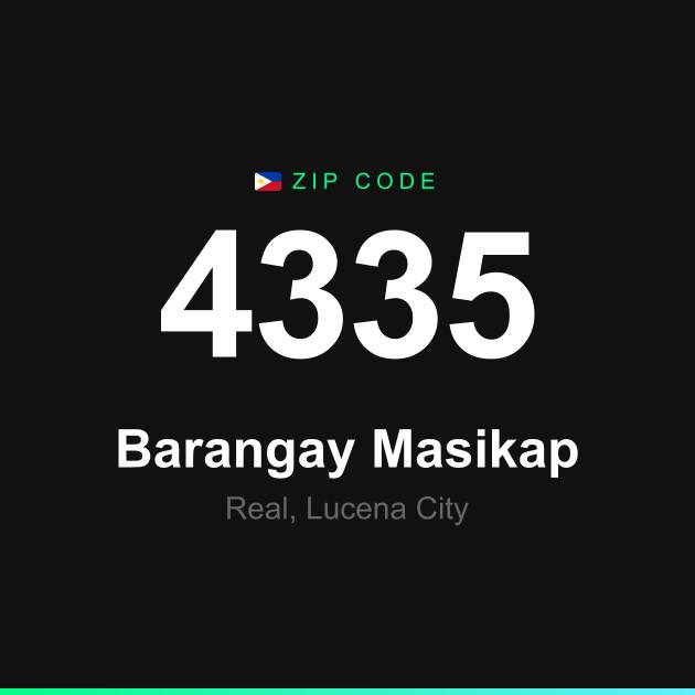 Shareable ZIP code 4335 card for Barangay Masikap