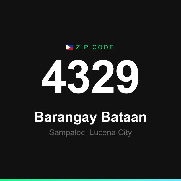 Shareable ZIP code 4329 card for Barangay Bataan
