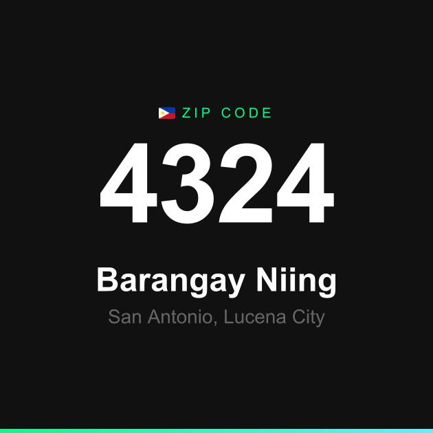 Shareable ZIP code 4324 card for Barangay Niing