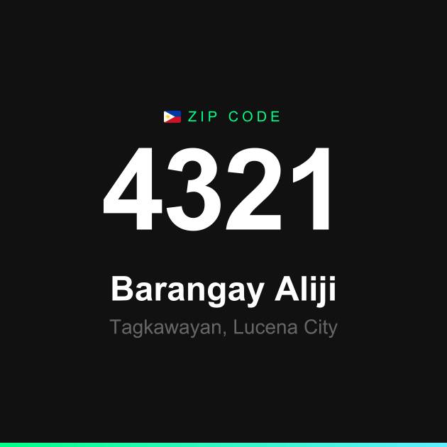 Shareable ZIP code 4321 card for Barangay Aliji