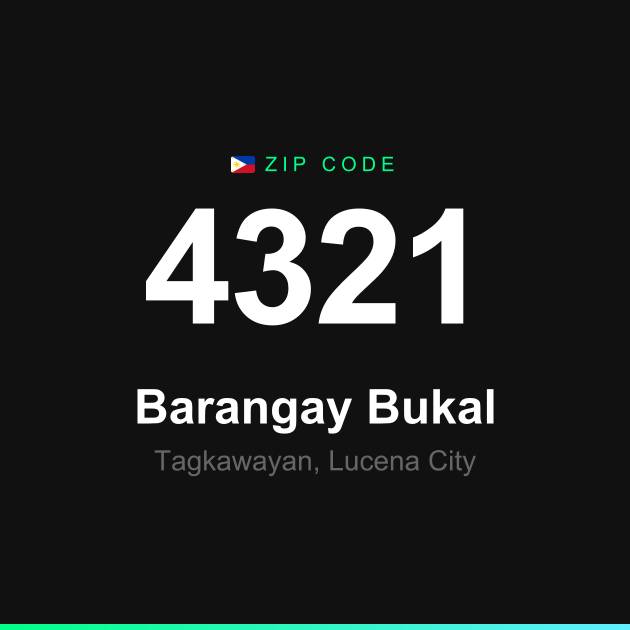 Shareable ZIP code 4321 card for Barangay Bukal