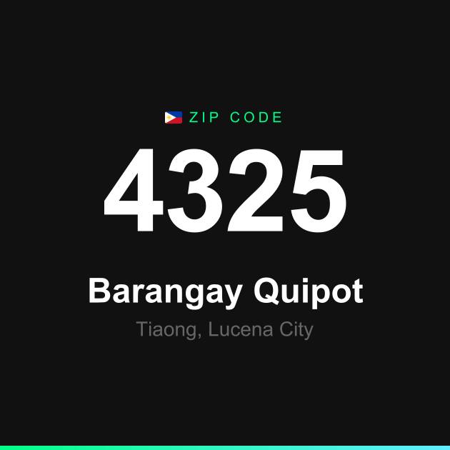 Shareable ZIP code 4325 card for Barangay Quipot