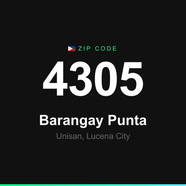 Shareable ZIP code 4305 card for Barangay Punta