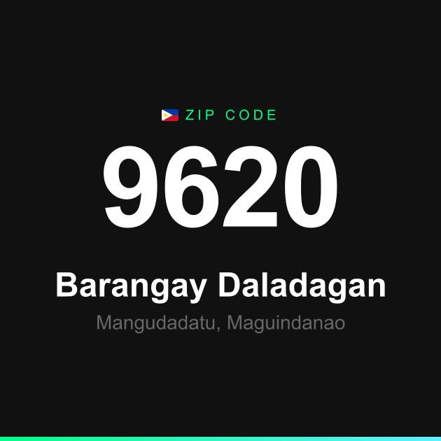 Shareable ZIP code 9620 card for Barangay Daladagan
