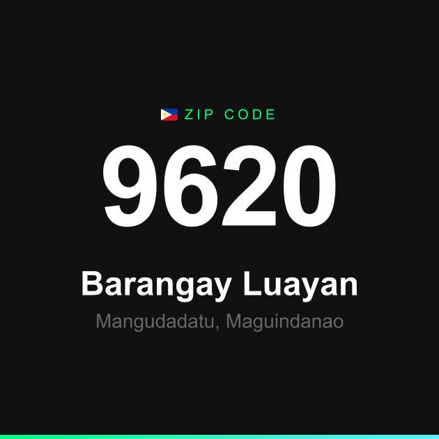 Shareable ZIP code 9620 card for Barangay Luayan
