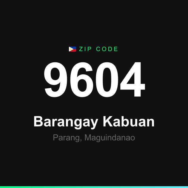 Shareable ZIP code 9604 card for Barangay Kabuan