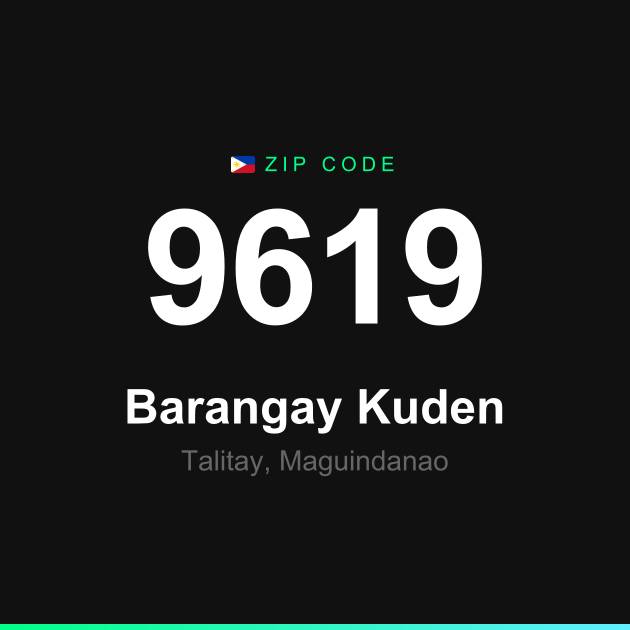 Shareable ZIP code 9619 card for Barangay Kuden