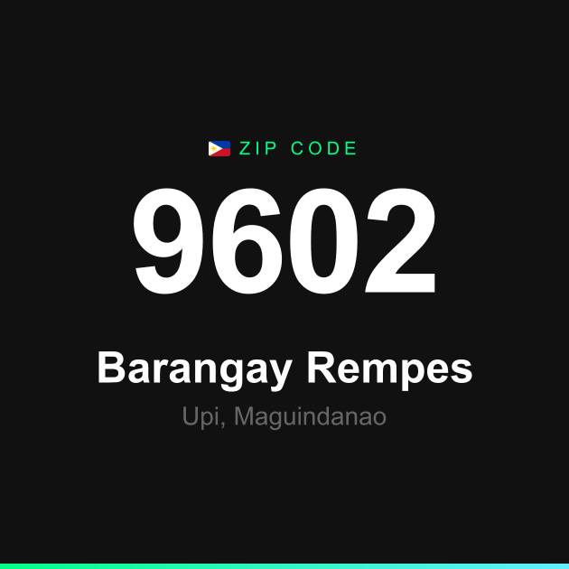 Shareable ZIP code 9602 card for Barangay Rempes