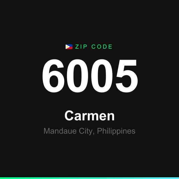 Shareable ZIP code 6005 card for Carmen