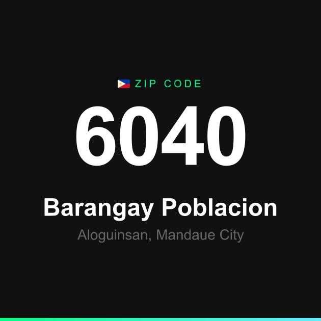 Shareable ZIP code 6040 card for Barangay Poblacion