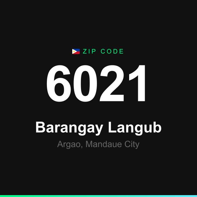Shareable ZIP code 6021 card for Barangay Langub