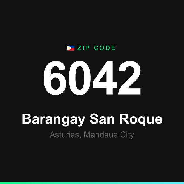 Shareable ZIP code 6042 card for Barangay San Roque