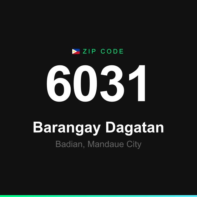 Shareable ZIP code 6031 card for Barangay Dagatan
