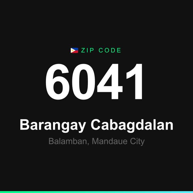 Shareable ZIP code 6041 card for Barangay Cabagdalan