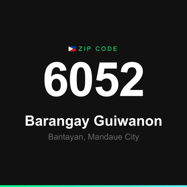 Shareable ZIP code 6052 card for Barangay Guiwanon