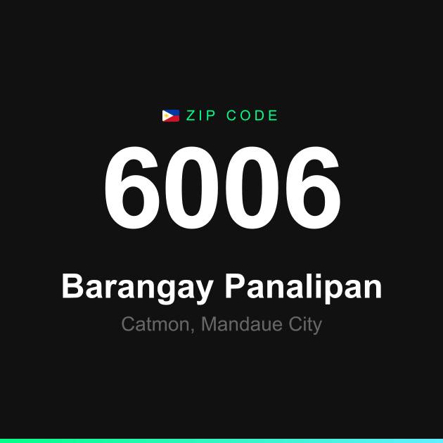 Shareable ZIP code 6006 card for Barangay Panalipan