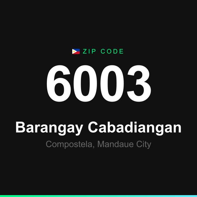 Shareable ZIP code 6003 card for Barangay Cabadiangan