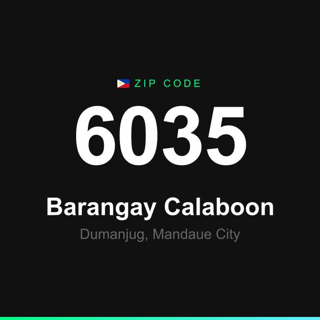 Shareable ZIP code 6035 card for Barangay Calaboon