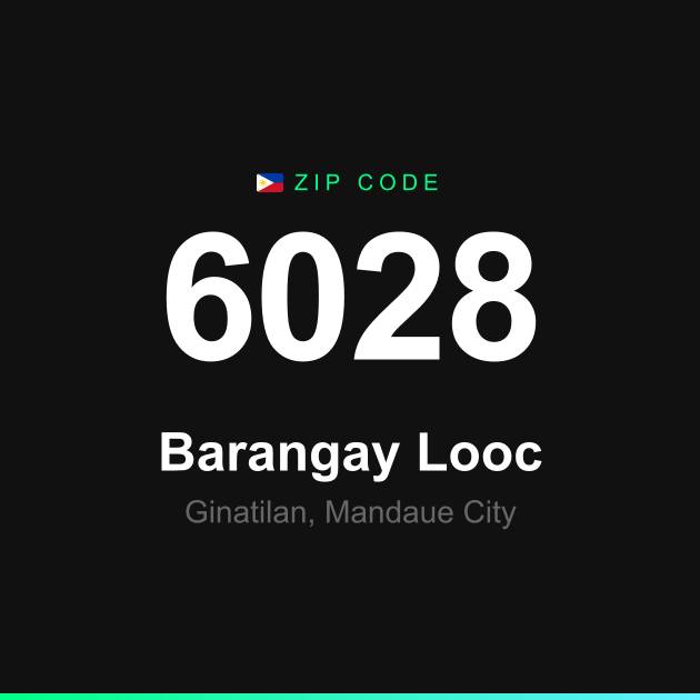 Shareable ZIP code 6028 card for Barangay Looc