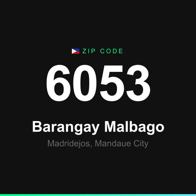 Shareable ZIP code 6053 card for Barangay Malbago