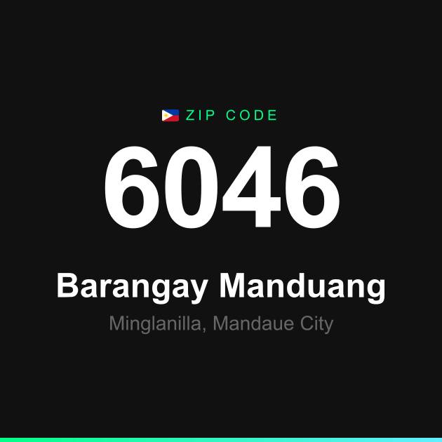 Shareable ZIP code 6046 card for Barangay Manduang